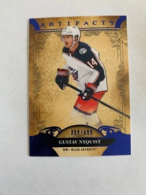 2020-21 Artifacts Blue Sapphire #52 Gustav Nyquist 309/499 Columbus Blue Jackets - Image 1 of 2