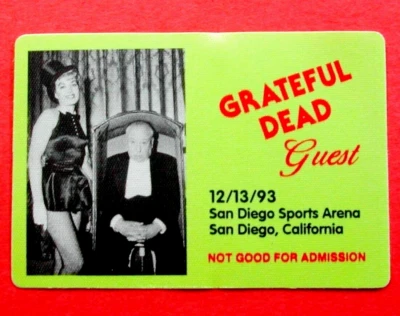 Grateful Dead Backstage Pass Alfred Hitchcock Janet Leigh San Diego 12/13/1993 - Image 1 of 2