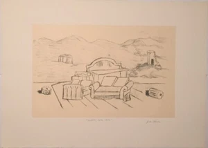 Mobili nella valle 1971 Engraving By Giorgio De Chirico - Picture 1 of 3