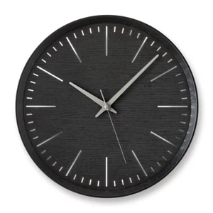 Lemnos Wall Clock DFI 21-07 BK Black Analog Natural Wood Fluct Japan - Picture 1 of 7