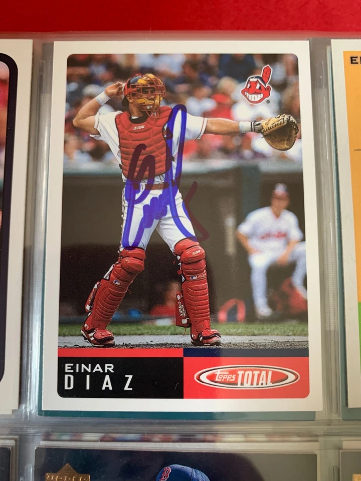 EINAR DIAZ AUTOGRAPHED SIGNED 2002 TOPPS TOTAL CARD COA - Image 1 of 1