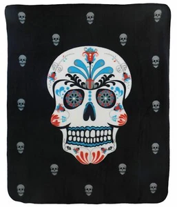 Sugar Skull Dead of the Dead Blanket Sugar Skull Blanket Skulls New Super Soft - Picture 1 of 1