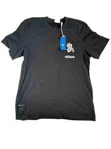 NWT Adidas Disney Collab Men's Short Sleeve T-Shirt Goofy Black & White Sz: L - Picture 1 of 13