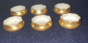 5er Set (NICHT 6) BELLEEK Gold 1 5/8" offene SALZDIPS (KOSTENLOSER VERSAND) - Bild 1 von 4