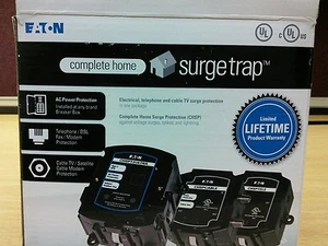 Eaton Complete Home Surge Trap Surge Protector A/C Telephone DSL Modem CATV SAT - Picture 1 of 12