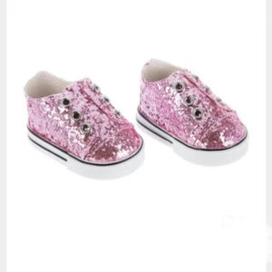 Marigold Market Doll Shop Pink Glitter Doll Shoes /fits 18" doll - Picture 1 of 2