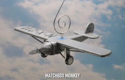 Ryan Spirit of St Louis Hand Painted Wood Christmas Ornament Lindbergh Airplane - Image 1 of 4