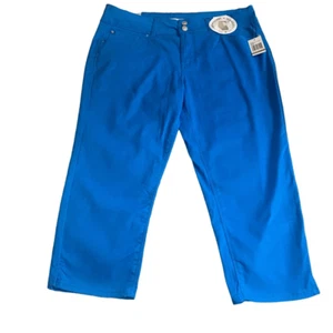 Curve Appeal NWT Tummy Tucking Shaping System Ankle Casual Pant In Ibiza Blue - Picture 1 of 7