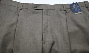 NWT $150 Hart Schaffner Marx Luxury Light Brown Worsted Wool Dress Pants 46R - Picture 1 of 4