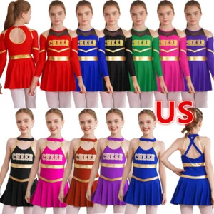 Girls Cheer Leader Costume Cheerleading Dance Dress Halloween Party Uniform - Picture 1 of 118