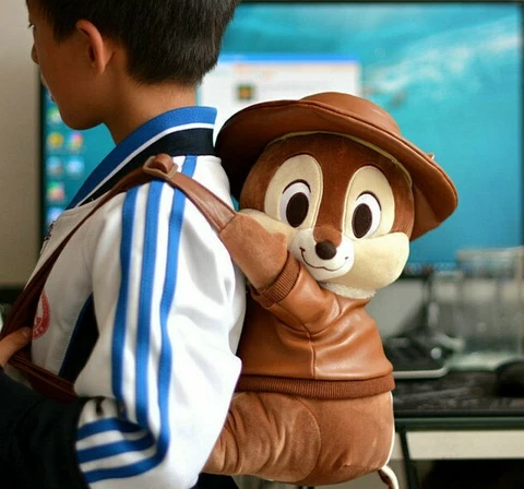 New Disney Chip and Dale Backpack Bag Backpack Plush Toy School Bag Cover