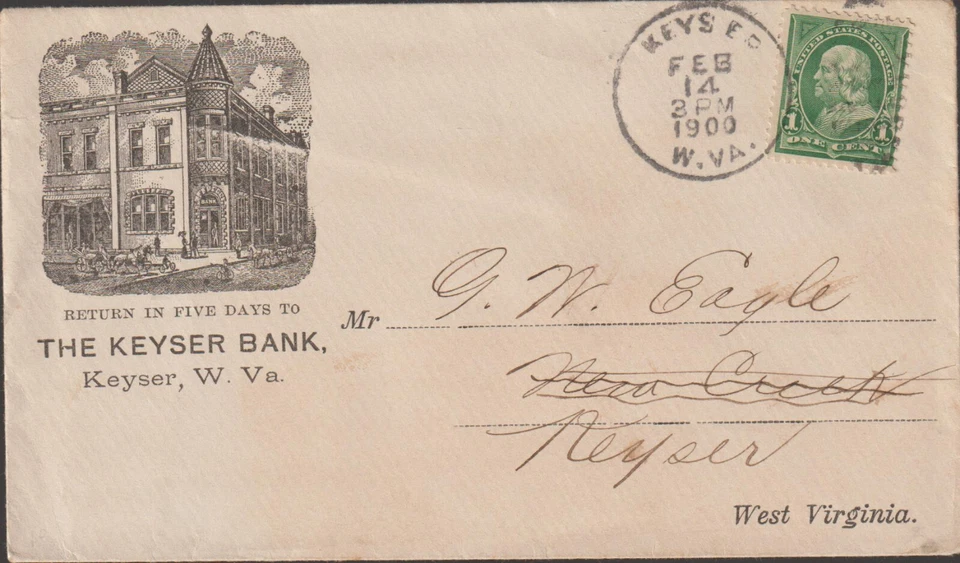 Keyser W. VA Advt Illust advt cover #279 THE KEYSER BANK 1900 (d59) - Image 1 of 1