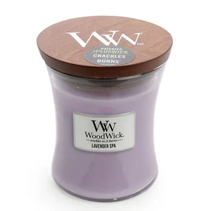 Woodwick Medium 12cm Soy Wax Scented Candle - Lavender Spa - Picture 1 of 3