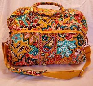 Vera Bradley Provencal Paisley Yellow Grand Weekender Bag W/ Trolley Sleeve - Picture 1 of 11