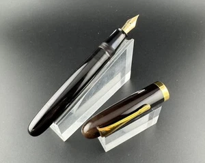 Pluma Estilográfica Urushi Ban-Ei Gran Tamaño Oro 14K G.K. Nuevo en Caja Reparado con Garantía - Imagen 1 de 14