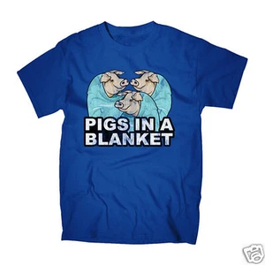 CAMISETA gráfica para hombre de cerdos en manta talla S, M, L nueva - Imagen 1 de 2