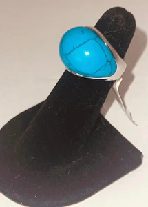 PARK LANE JEWELRY RING~~Vibrant genuine turquoise gemstone jewelry! SZ. 7.. - Picture 1 of 3