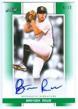 BRAYDEN ROWE "GREEN AUTOGRAPH /10" LEAF PERFECT GAME NATIONAL SHOWCASE 2019