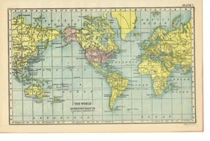 Antike Weltkarte von 1903 - Bild 1 von 1