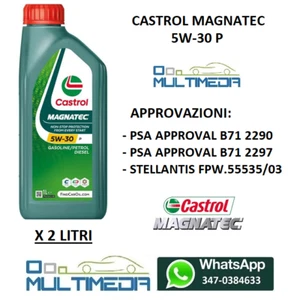 2 LITRI OLIO MOTORE CASTROL MAGNATEC 5W30 P GASOLINE DIESEL PSA B71 2290 2297 - Foto 1 di 3