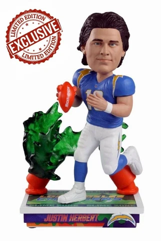 JUSTIN HERBERT LA Los Angeles Chargers SLIME ZONE Bobblehead Nickelodeon IN-HAND Cover