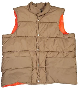 Vintage White Mountain braun orange wendbare isolierte gefütterte Weste Herren L USA - Bild 1 von 10