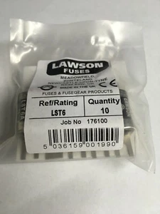 LAWSON Fuse LST6 6A 240V Street Light Cartridge Fuse Link JPSF818 VAT Invoice - Picture 1 of 5