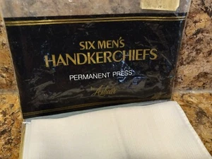 Men's Ashear Handkerchiefs Permanent Press 65% Poly 35% Cottn White Package Of 6 - Picture 1 of 14