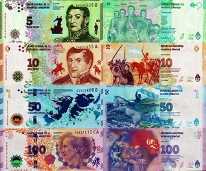 ARGENTINA - Lotto 4 banconote 5/10/50/100 pesos FDS - UNC - Picture 1 of 1