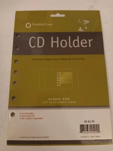 Franklin Covey Classic Size (5.5" x 8.5") 7-Ring Binder Single CD Holder 2 Pack - Picture 1 of 4