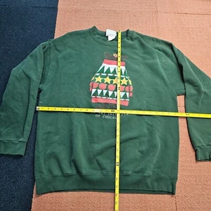 As Is* Vintage Art Institute of Chicago Sweatshirt Christmas Cat XL Green W1h - Picture 1 of 11