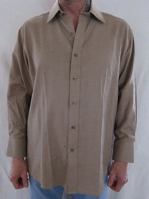 SEAN JOHN Mens TAN  Button Up Cotton Dress Shirt  Size 17 X LARGE 32 /33 NWT  - Image 1 of 2