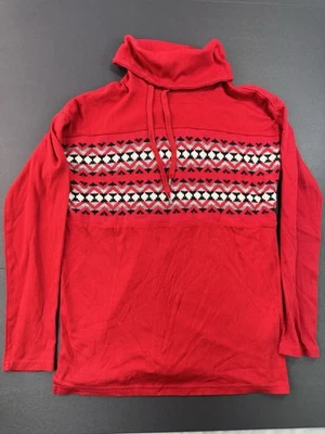Sudadera Chaps Mujer Roja Manga Larga Rojo Cuello Alto Crochet Talla Pequeña Foto 1 de 4