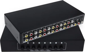 8 Ports Composite 3 RCA Video Audio AV Switcher Box, 8 Way Selector Switch, 8 in - Picture 1 of 12