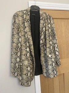 Zara Basic Women's Size Large Snake Animal Print Blazer Ex. Cond - Picture 1 of 3