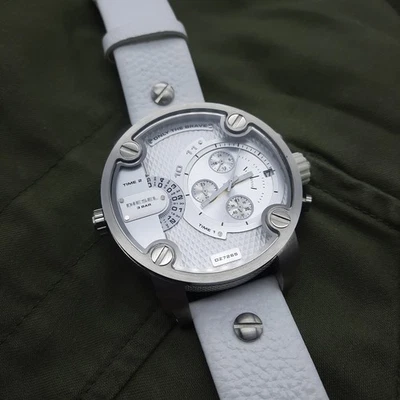 Diesel DZ-7265 Little Daddy Watch - Large Dial - White / Silver - Needs Battery - Image 1 of 4