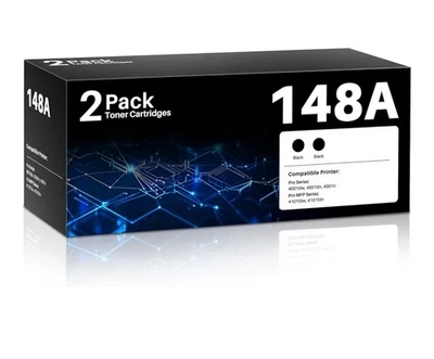 148A Toner Cartridge Black Compatible for HP 4101fdn 4001dn 148X W1480X (2 Pack) - Image 1 of 4