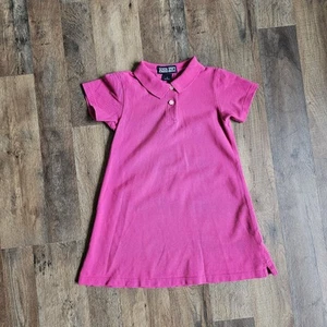 Vintage LANDS' END Girls' Fuchsia Polo Shirt Dress – Size 5 – Cotton - Picture 1 of 7