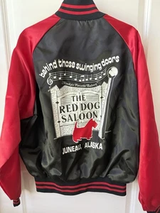 Vintage 1980’s Red Dog Saloon Satin Jacket Juneau Alaska College House *NICE* - Picture 1 of 8