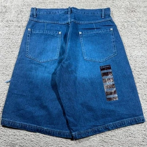 Nuevo con etiquetas Pantalones Cortos Cónicos Grunge Sueltos Pierna Ancha Y2K 2000’s Carga Bolsillo Lateral Patinador Denim - Imagen 1 de 6