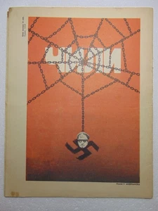 Soviet magazine Anti Nazi Fascist Pinochet Chilean Junta Spider Web Poster art - Bild 1 von 3