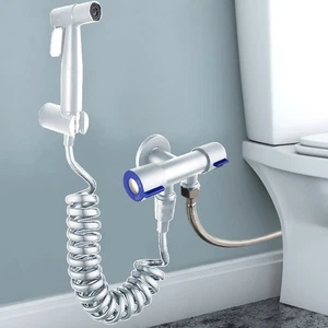 WC Dusche Sanitär Set bequem zu halten Flexschlauch G 1/2 Anschluss - Bild 1 von 9