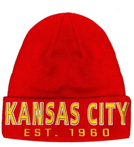 Unisex Erwachsene Kansas City Beanie mit Detail vorne & hinten (L) - Bild 1 von 5
