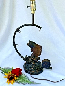 Fishing theme Table Lamp 30.5" Tall Vintage - Picture 1 of 17