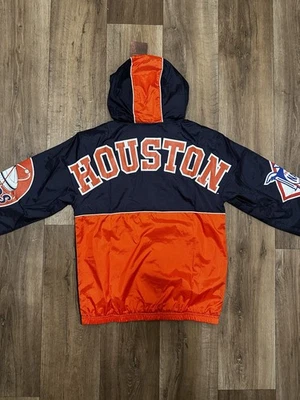 TOTALMENTE NUEVO Houston Astros Mitchell & Ness Cortavientos Sudadera con Capucha Talla S Foto 1 de 4