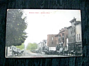 Vintage 1907 Postkarte BANGOR MI Monroe Street Original Michigan. - Bild 1 von 2