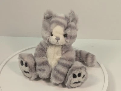 First & Main Kit Kat 7” Sitting Grey Tabby Cat Bean Bag Plush #3014 - Image 1 of 4