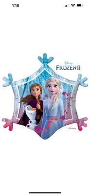 Juego de 2: FROZEN II - 33" GLOBO DE ALUMINIO GRANDE FORMA COPO DE NIEVE Disney CUMPLEAÑOS Foto 1 de 3