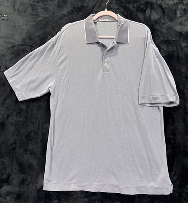 Camisa polo grande de golf Cutter & Buck manga corta gris/púrpura 100 % algodón Pima Foto 1 de 4