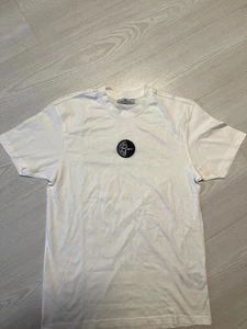 Stone Island Everyday T-Shirt Men's Small White Cotton Compass Embroideded Logo - Picture 1 of 11